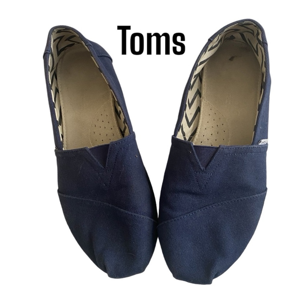 Toms Alpargata Navy Shoes sz 9.5